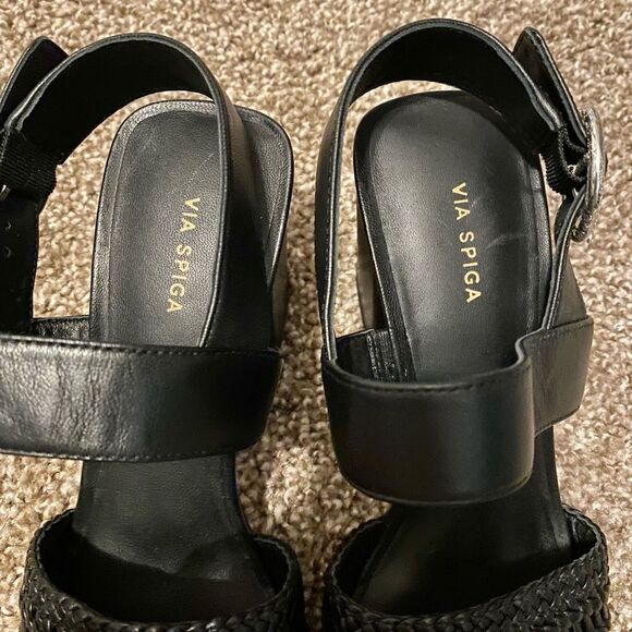 Via Spiga Evelyne Black Sandal with Block Heel - Picture 4 of 8